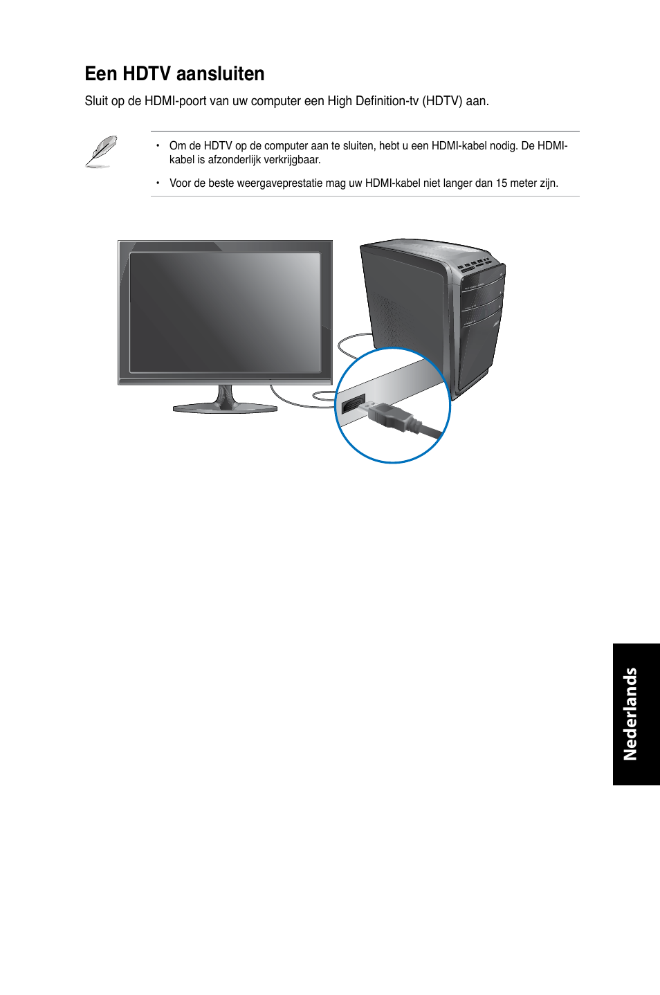 Een hdtv aansluiten, Een hdtv aansluiten -7 | Asus CG8350 User Manual | Page 345 / 380