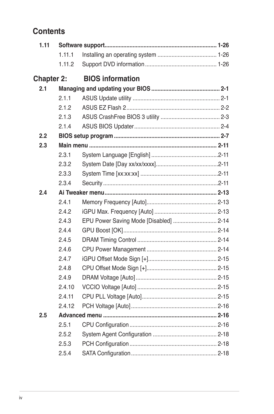 Asus P8H61-M LX PLUS User Manual | Page 4 / 66