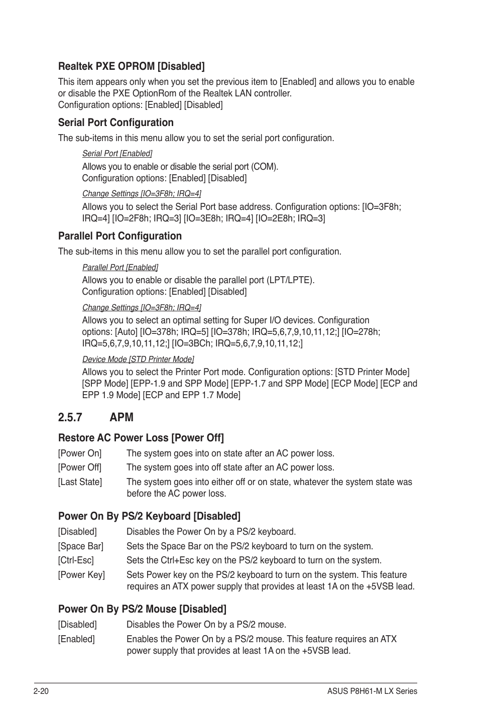 7 apm, Apm -20 | Asus P8H61-M LX PLUS User Manual | Page 56 / 66