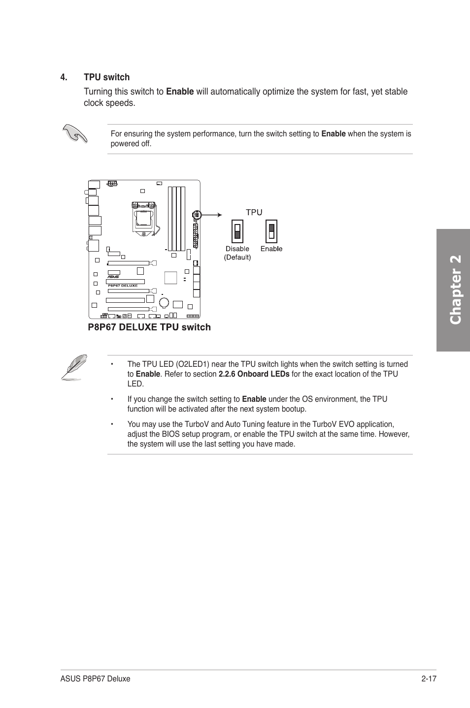 Chapter 2 | Asus P8P67 DELUXE User Manual | Page 35 / 142