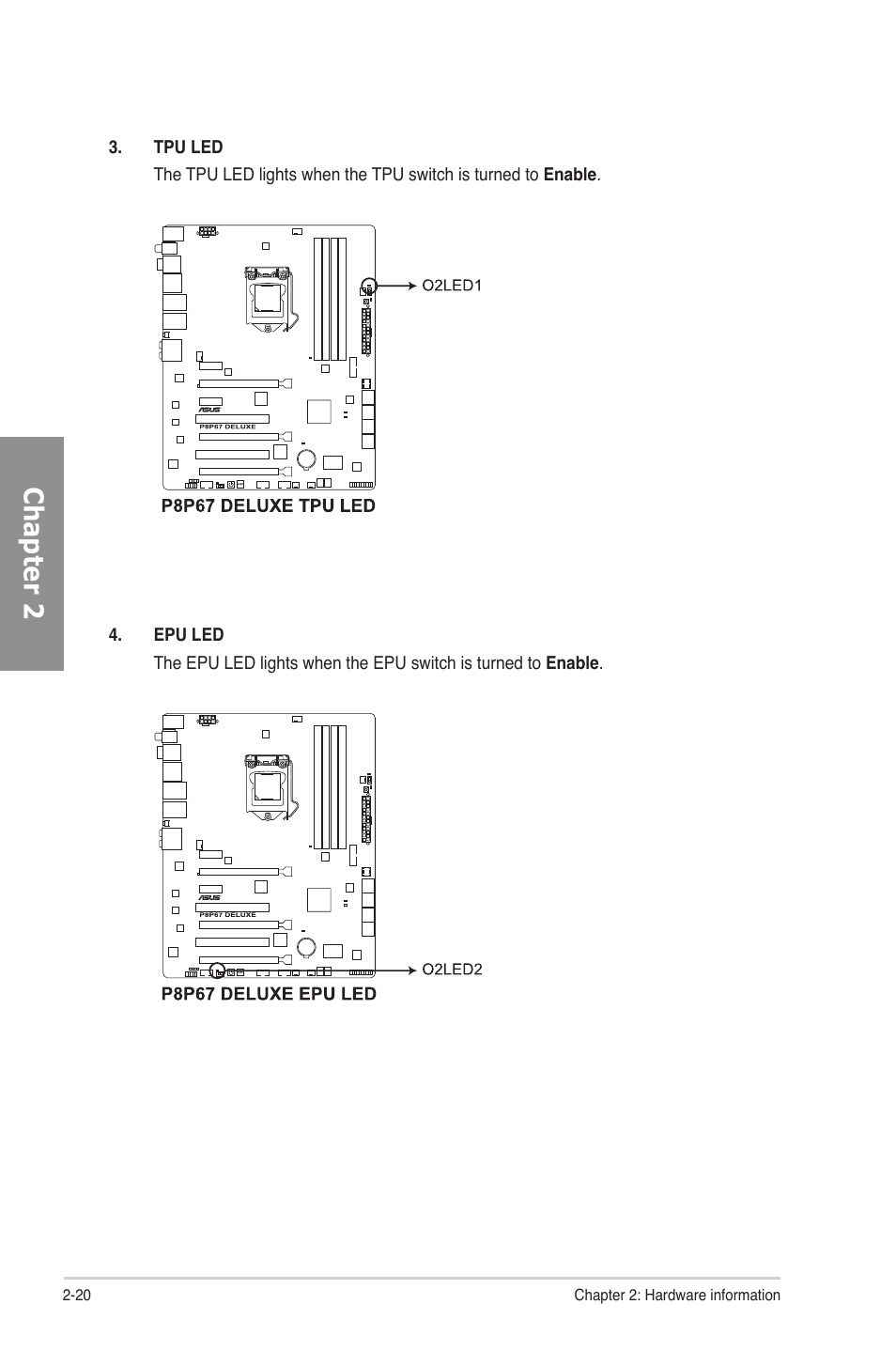 Chapter 2 | Asus P8P67 DELUXE User Manual | Page 38 / 142