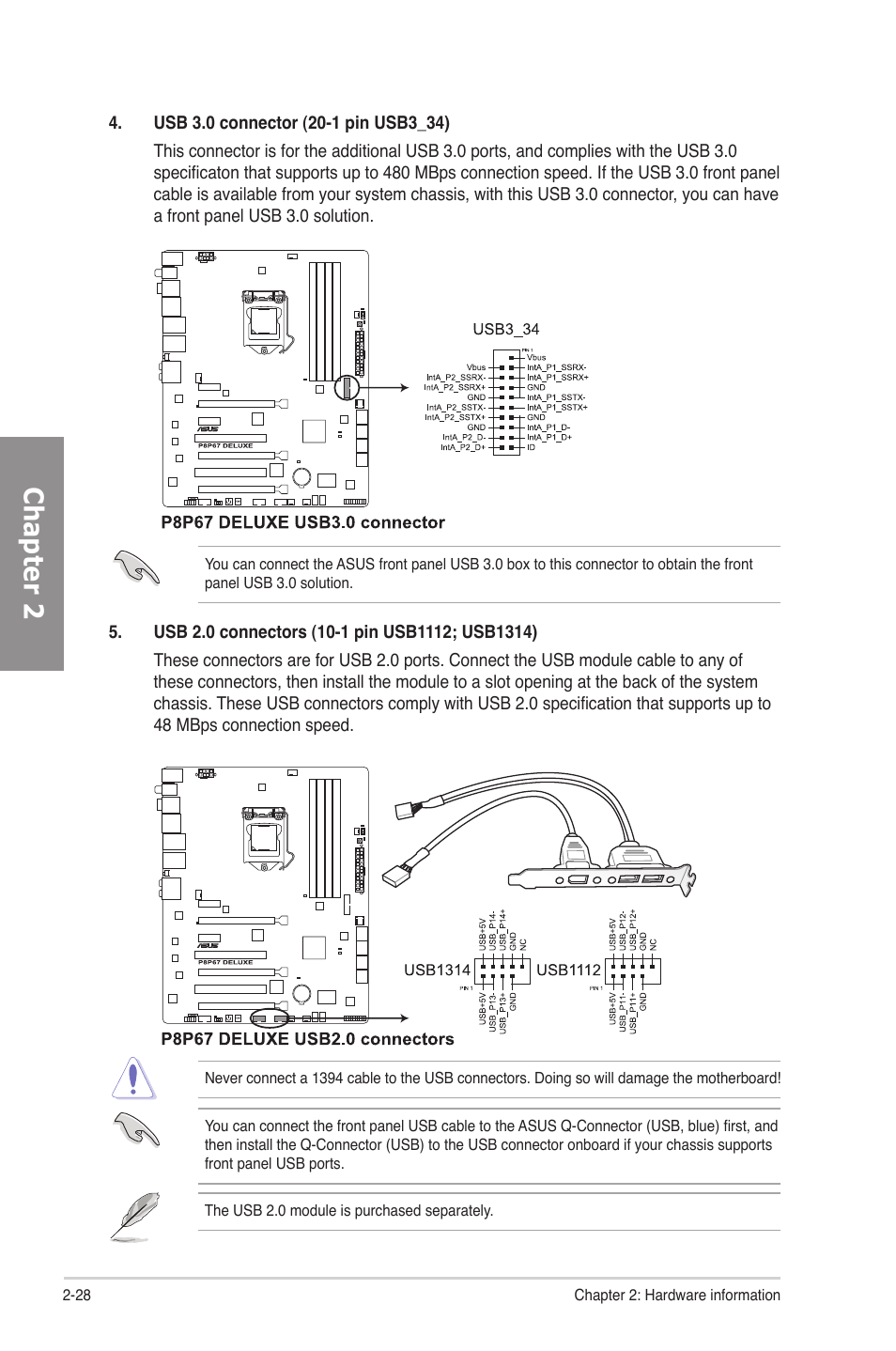 Chapter 2 | Asus P8P67 DELUXE User Manual | Page 46 / 142