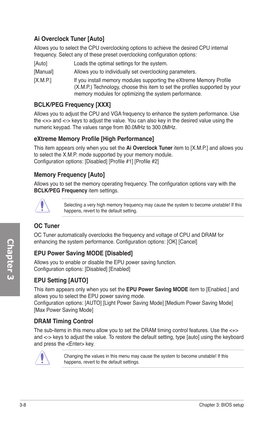 Chapter 3 | Asus P8P67 DELUXE User Manual | Page 76 / 142