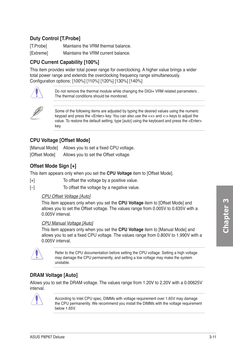 Chapter 3 | Asus P8P67 DELUXE User Manual | Page 79 / 142