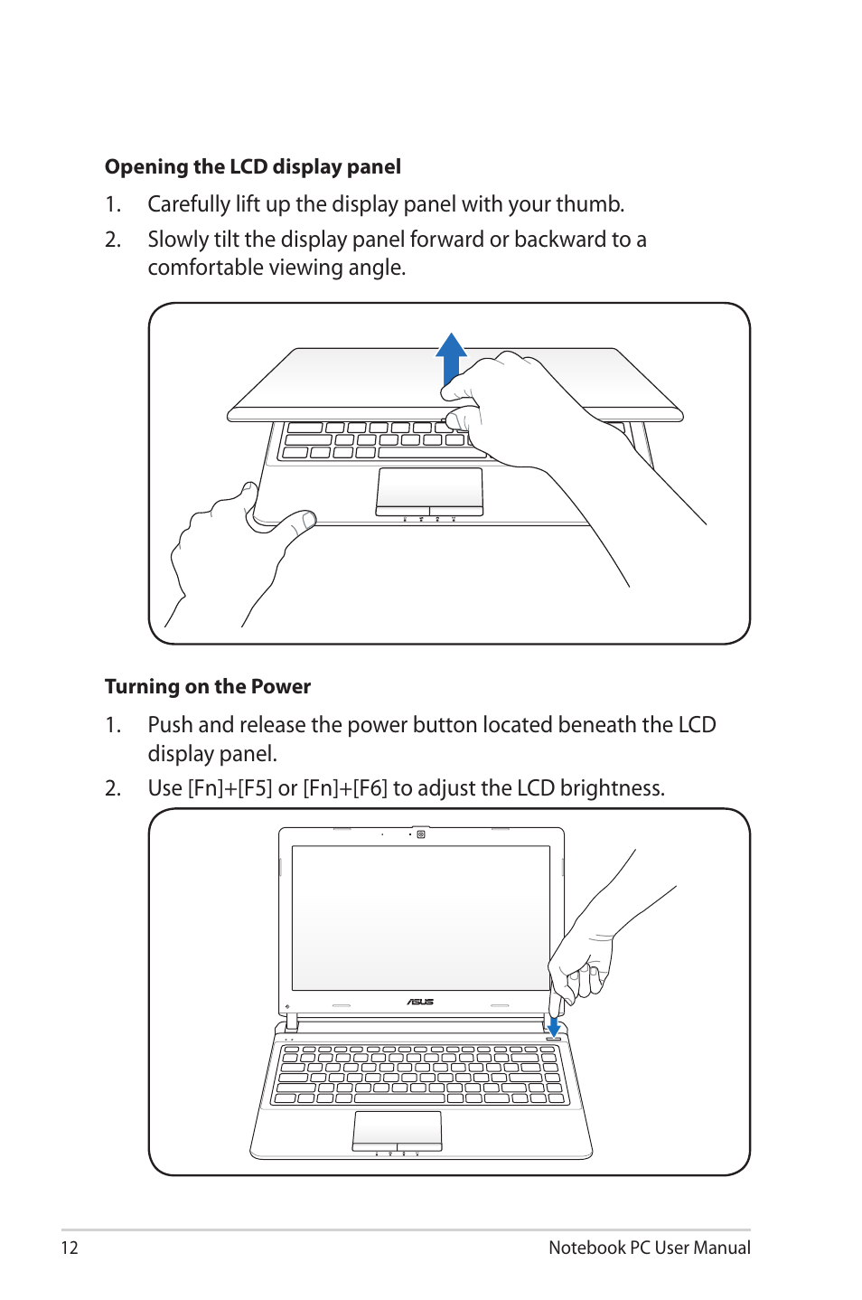 Asus X40U User Manual | Page 12 / 102