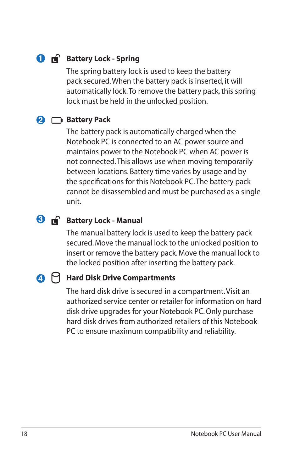 Asus X40U User Manual | Page 18 / 102