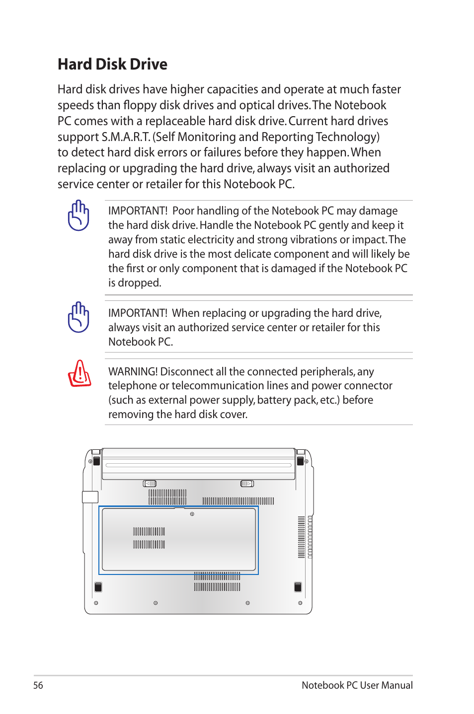 Hard disk drive | Asus X40U User Manual | Page 56 / 102