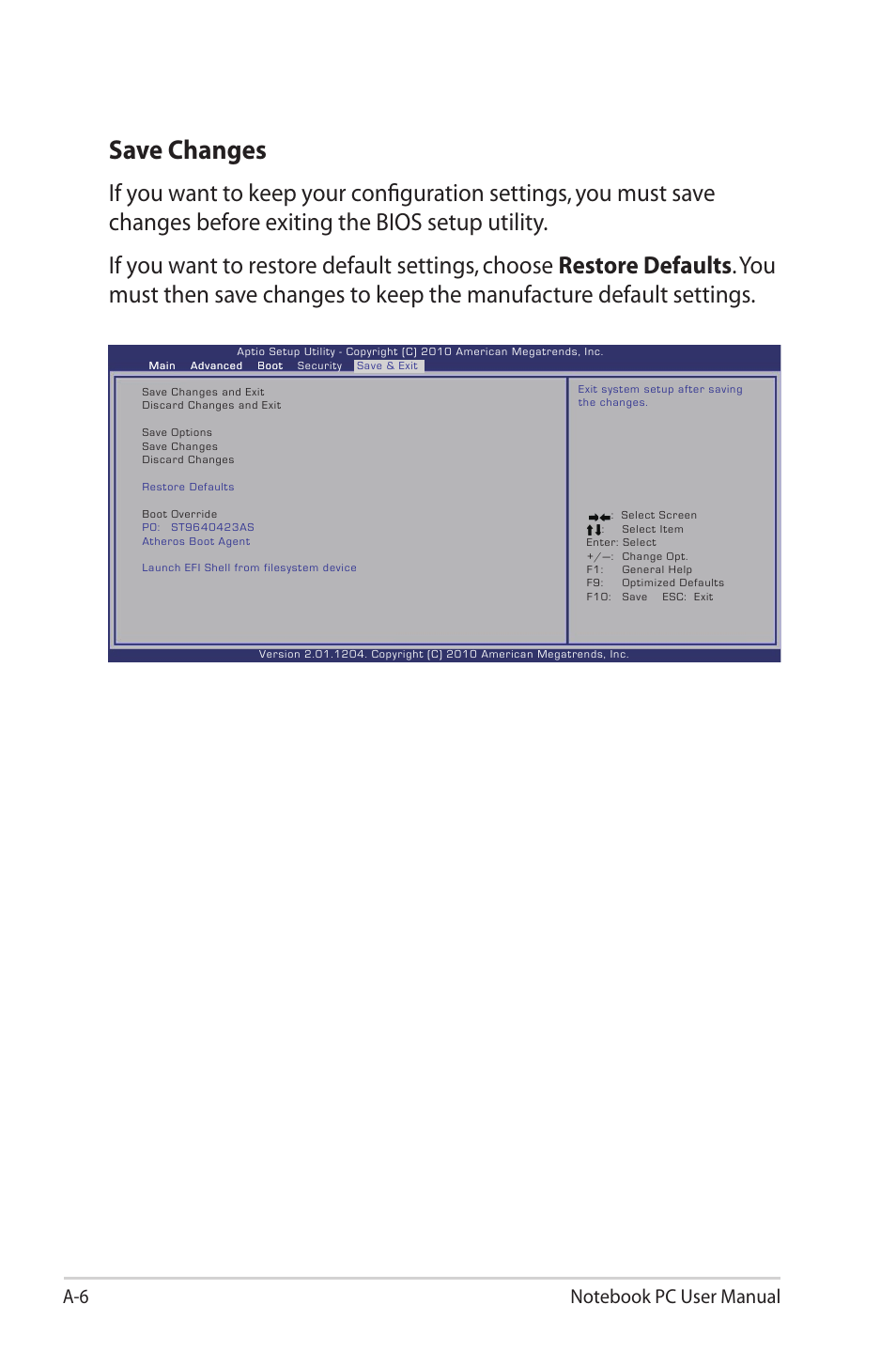 Save changes | Asus X40U User Manual | Page 74 / 102