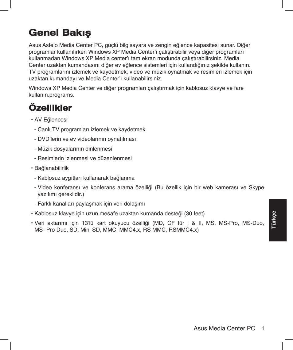 Genel bakış, Özellikler | Asus Asteio D22 User Manual | Page 175 / 210