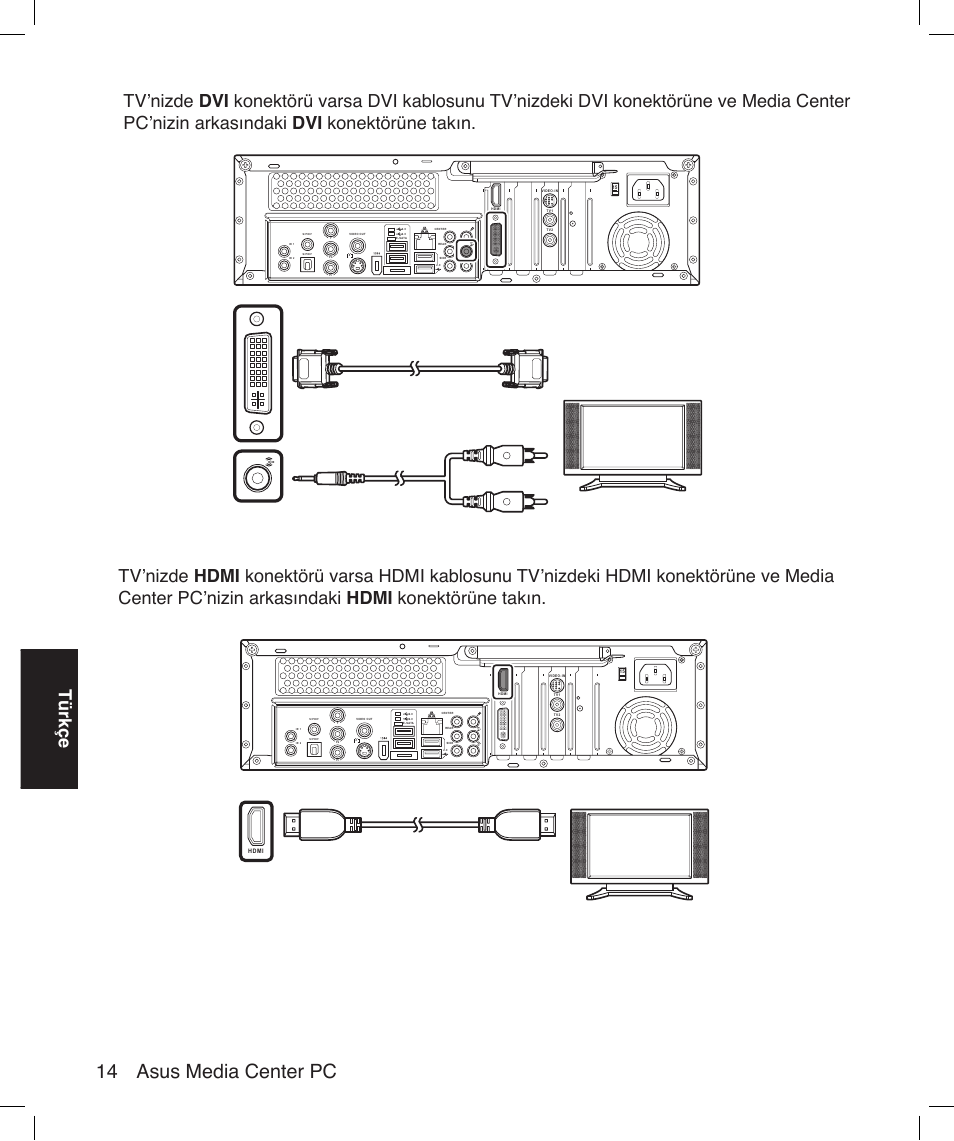 14 asus media center pc, Türkçe | Asus Asteio D22 User Manual | Page 188 / 210