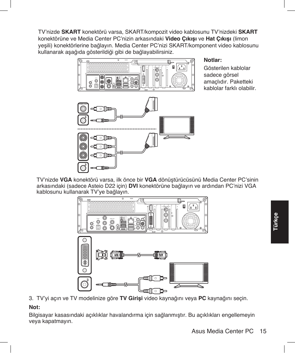 Asus media center pc 15, Türkçe | Asus Asteio D22 User Manual | Page 189 / 210