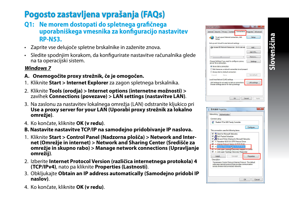 Pogosto zastavljena vprašanja (faqs), Slo venščina | Asus RP-N53 User Manual | Page 126 / 155