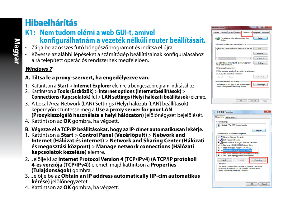 Hibaelhárítás, Magy ar | Asus RP-N53 User Manual | Page 63 / 155