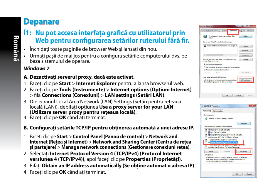 Depanare, Română | Asus RP-N53 User Manual | Page 99 / 155