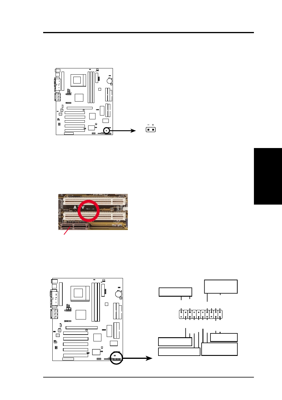 Hardware setup, Asus a7v user’s manual 43, Speaker connector power led | Reset sw smi lead message led, Atx power switch | Asus A7V(MB) User Manual | Page 43 / 112