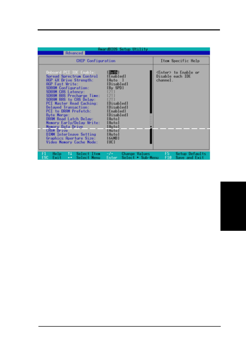 Bios setup, 1 chip configuration | Asus A7V(MB) User Manual | Page 63 / 112