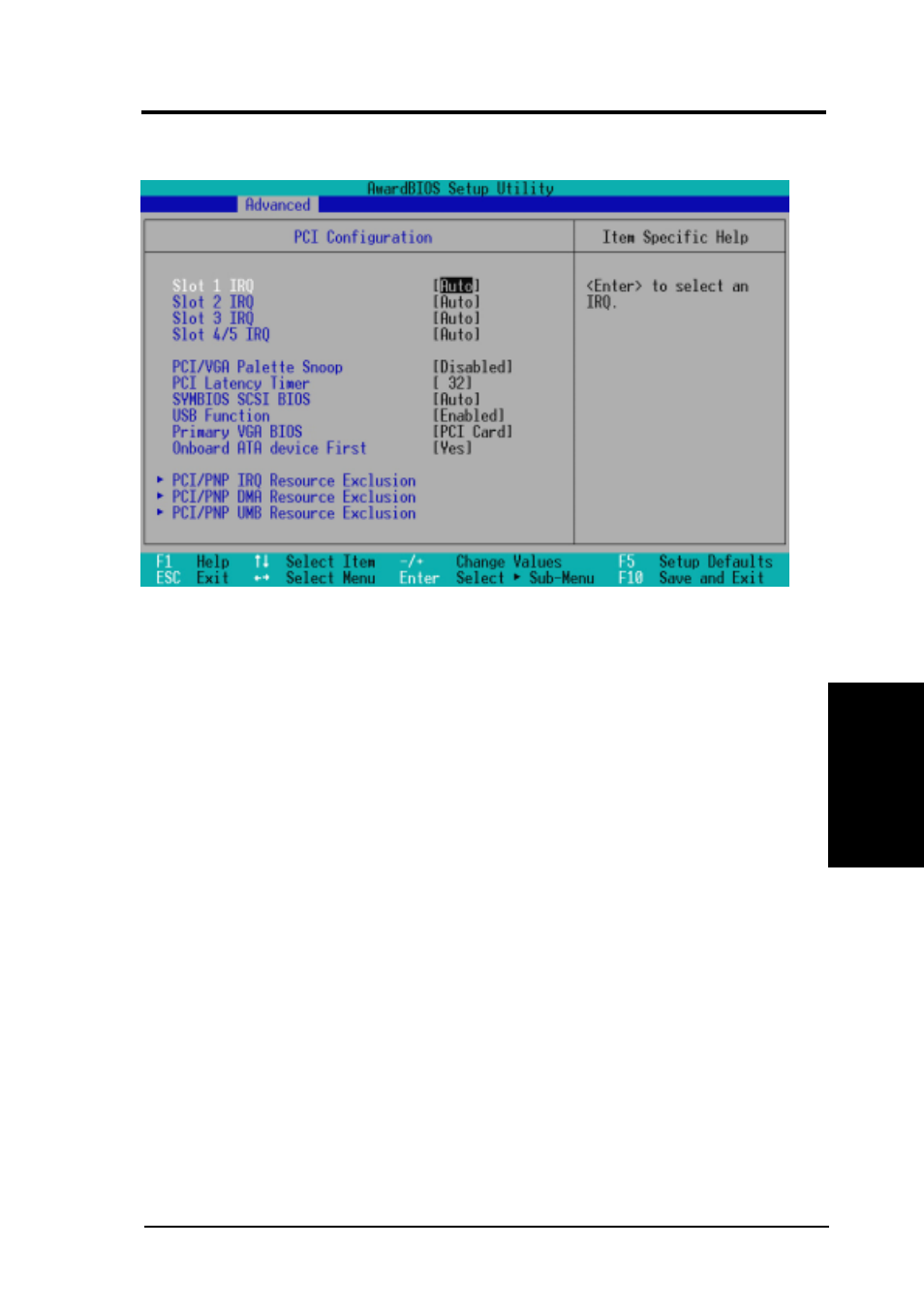 Bios setup, 3 pci configuration | Asus A7V(MB) User Manual | Page 69 / 112