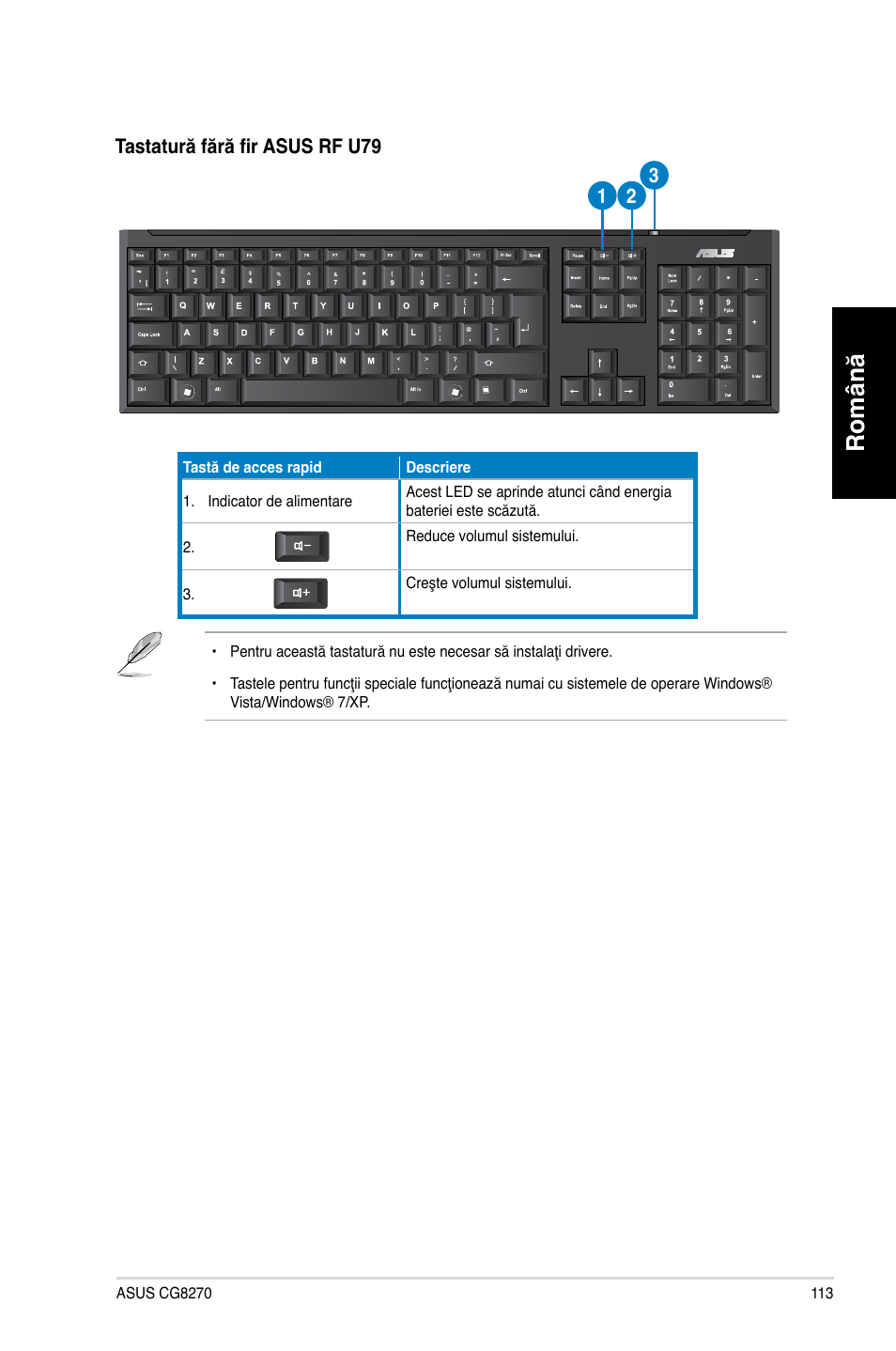 Română | Asus CG8270 User Manual | Page 115 / 218