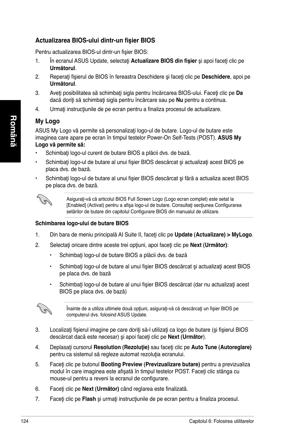 Română | Asus CG8270 User Manual | Page 126 / 218