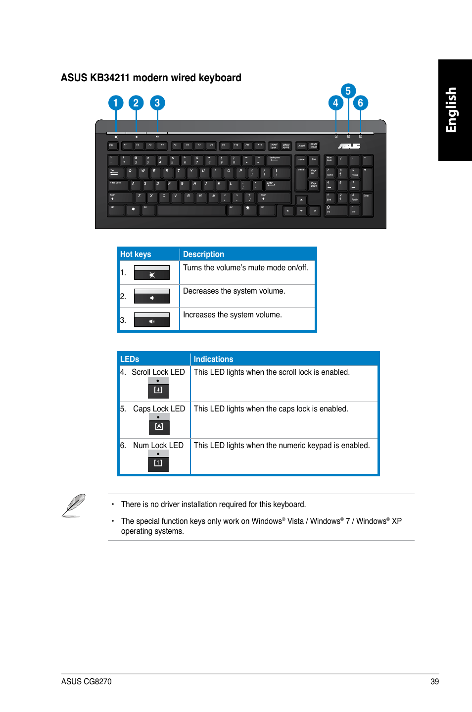 English | Asus CG8270 User Manual | Page 41 / 218