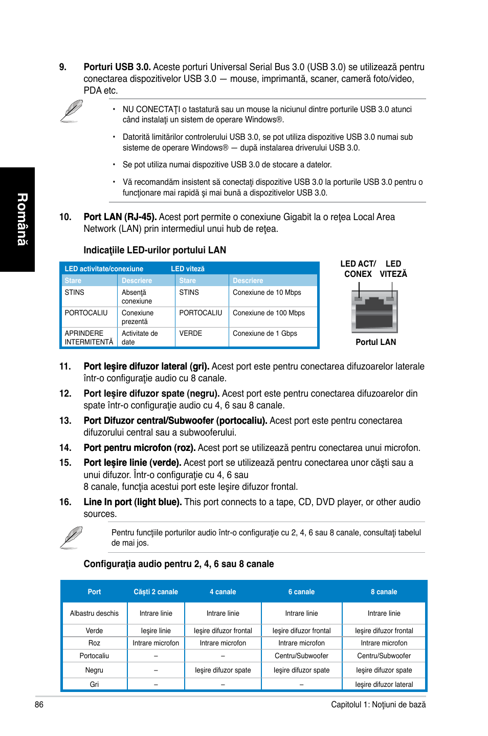 Română | Asus CG8270 User Manual | Page 88 / 218