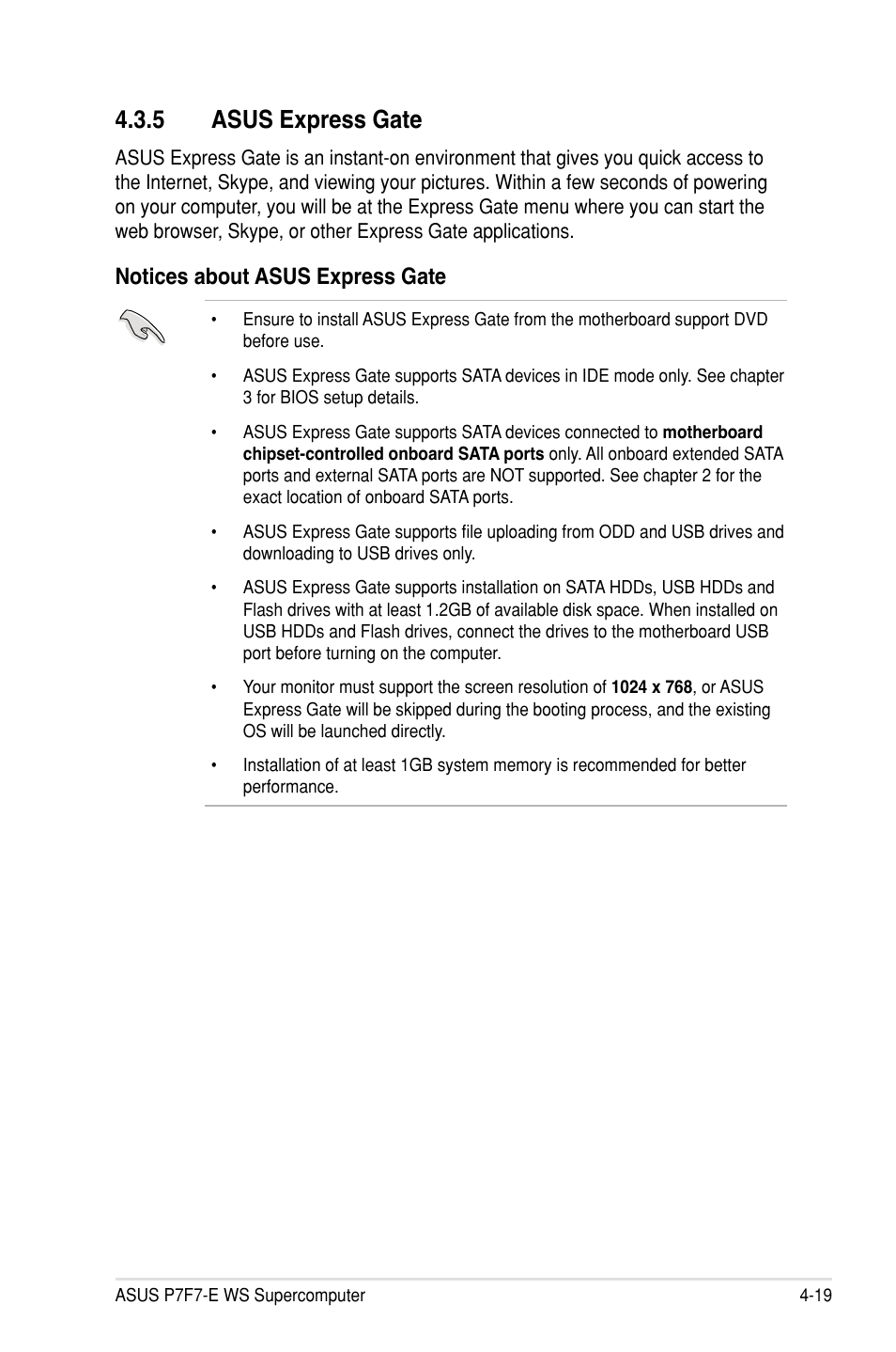 5 asus express gate, Notices about asus express gate | Asus P7F7-E WS Supercomputer User Manual | Page 139 / 170