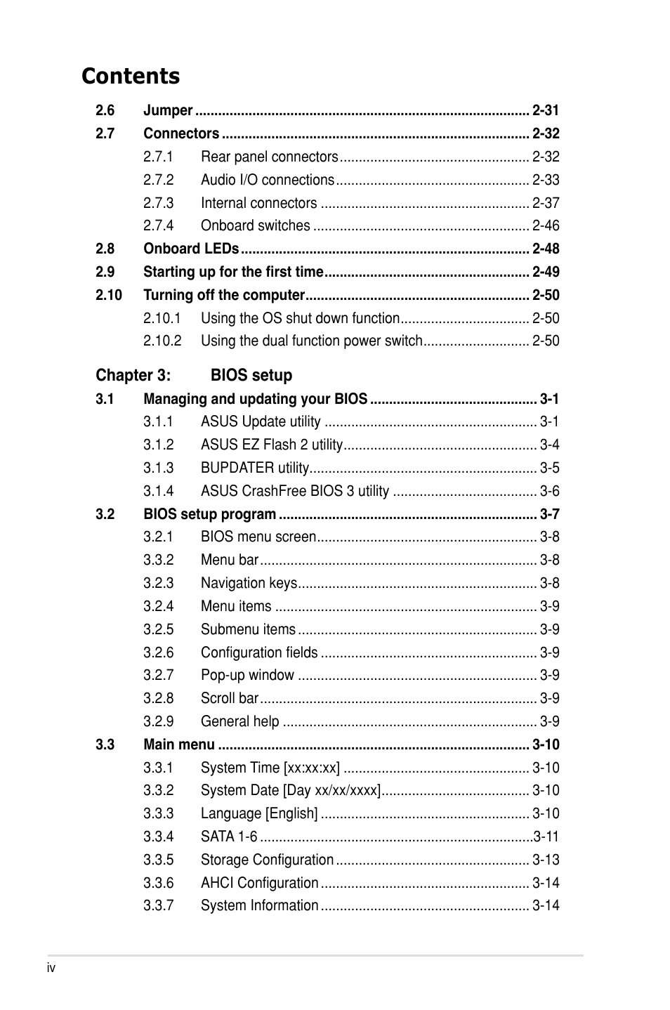 Asus P7F7-E WS Supercomputer User Manual | Page 4 / 170
