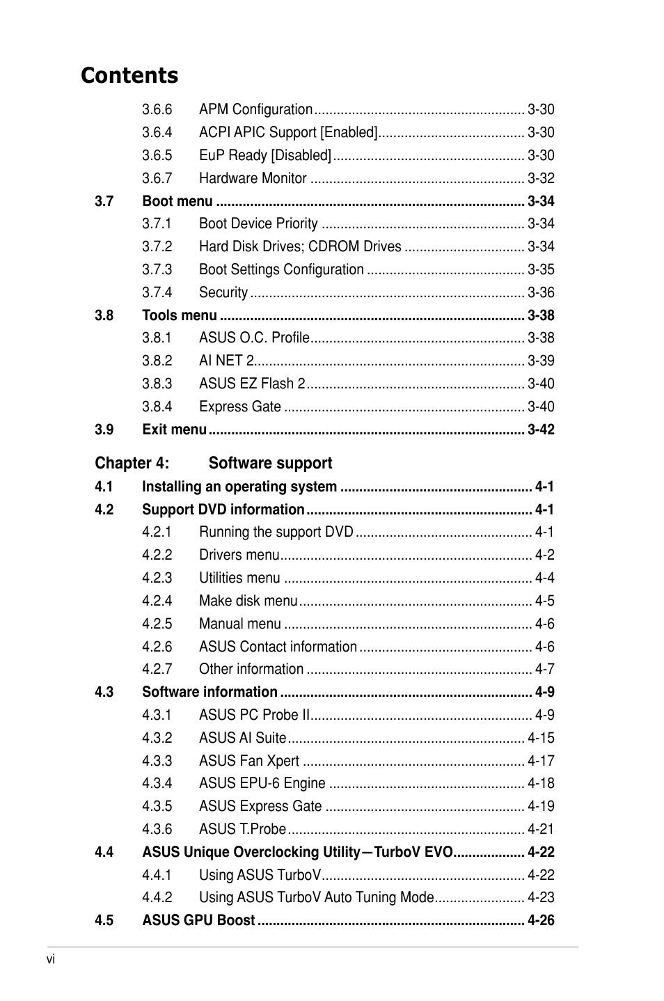 Asus P7F7-E WS Supercomputer User Manual | Page 6 / 170
