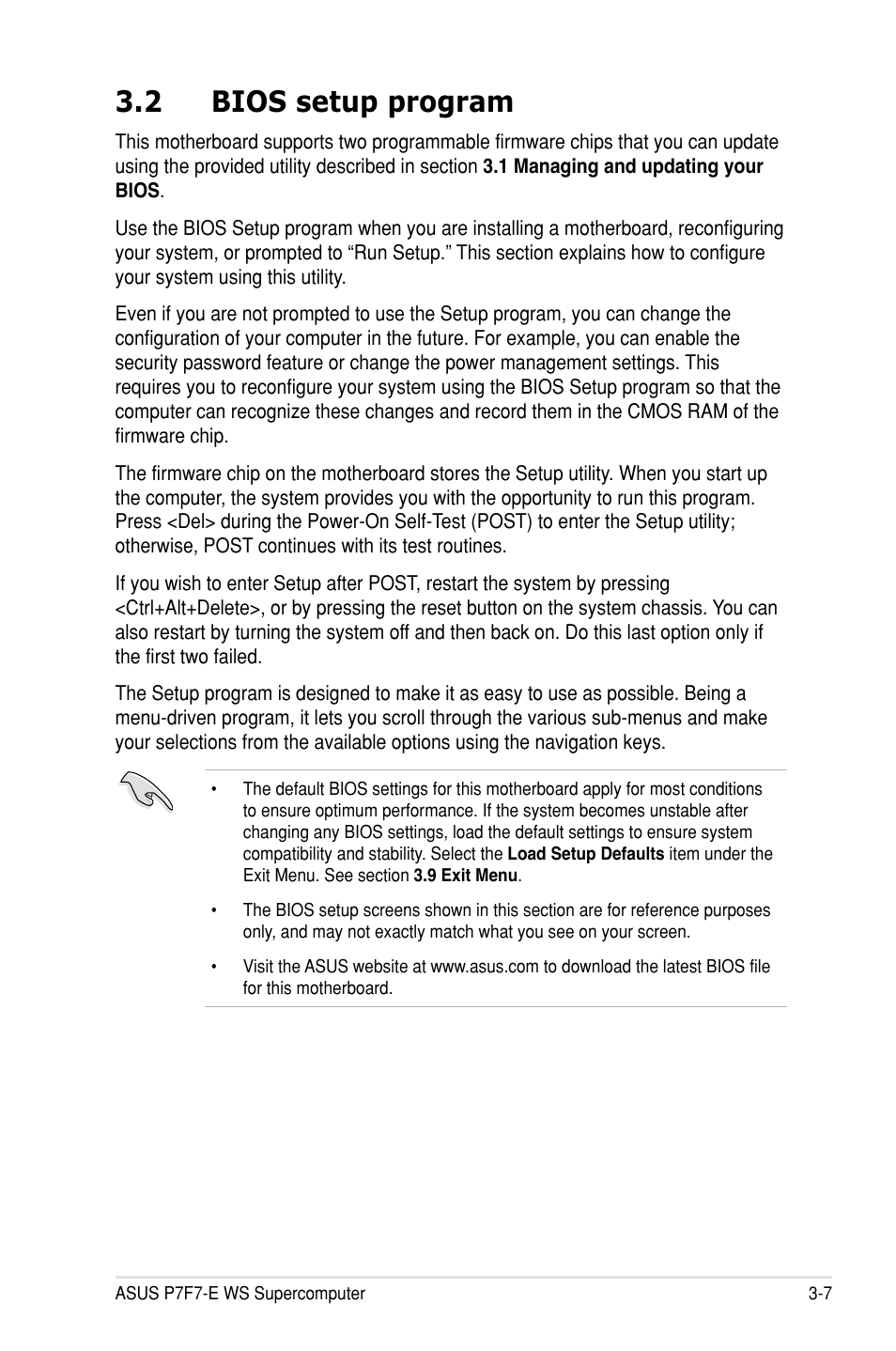 2 bios setup program | Asus P7F7-E WS Supercomputer User Manual | Page 83 / 170