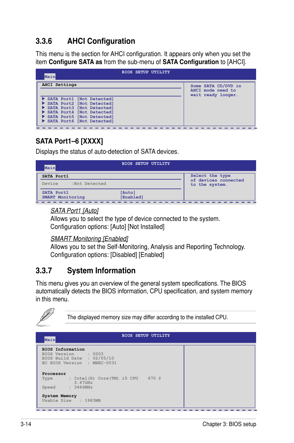 6 a�ci configuration, 7 system information | Asus P7F7-E WS Supercomputer User Manual | Page 90 / 170