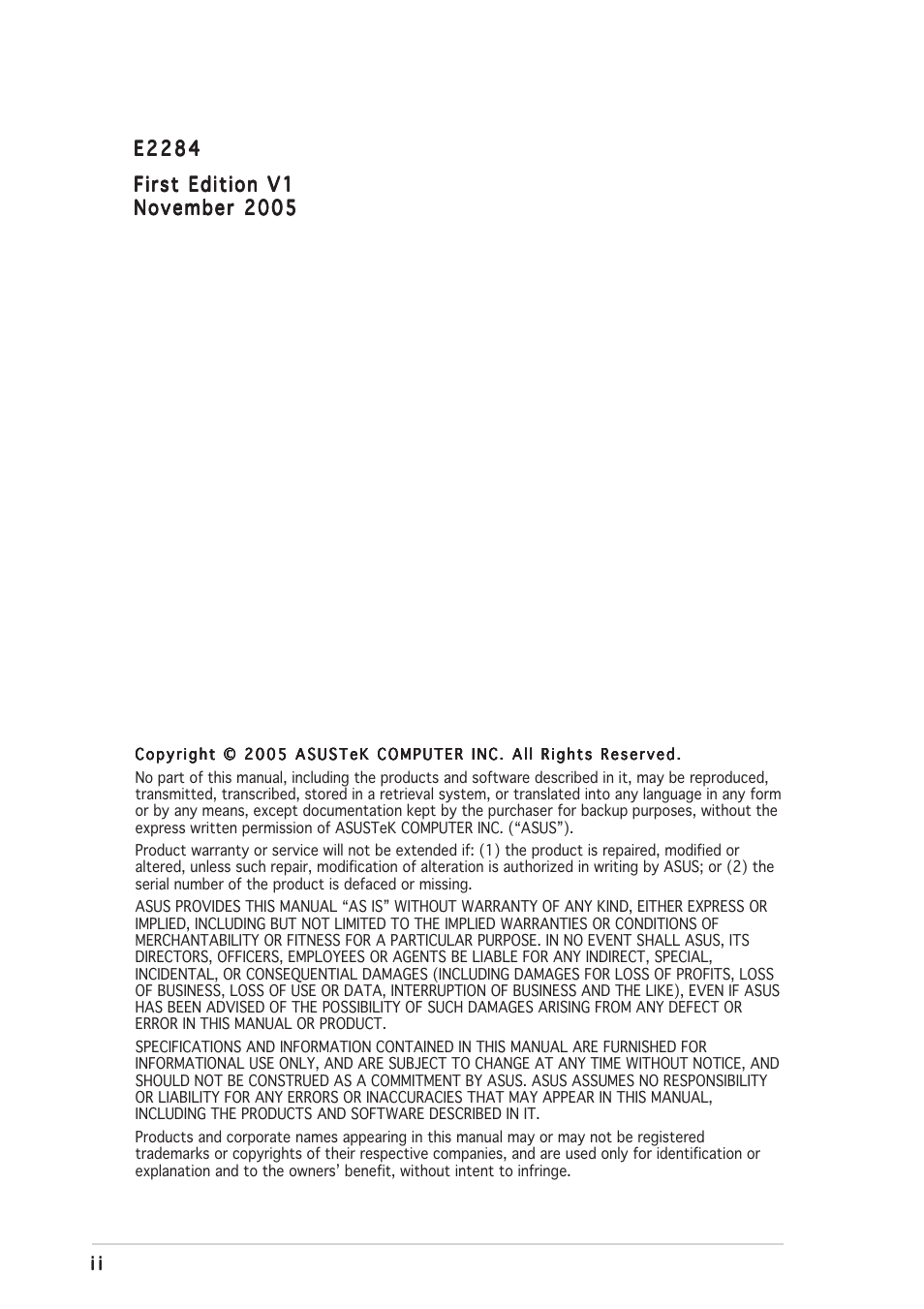 Asus K8N4-E SE User Manual | Page 2 / 90