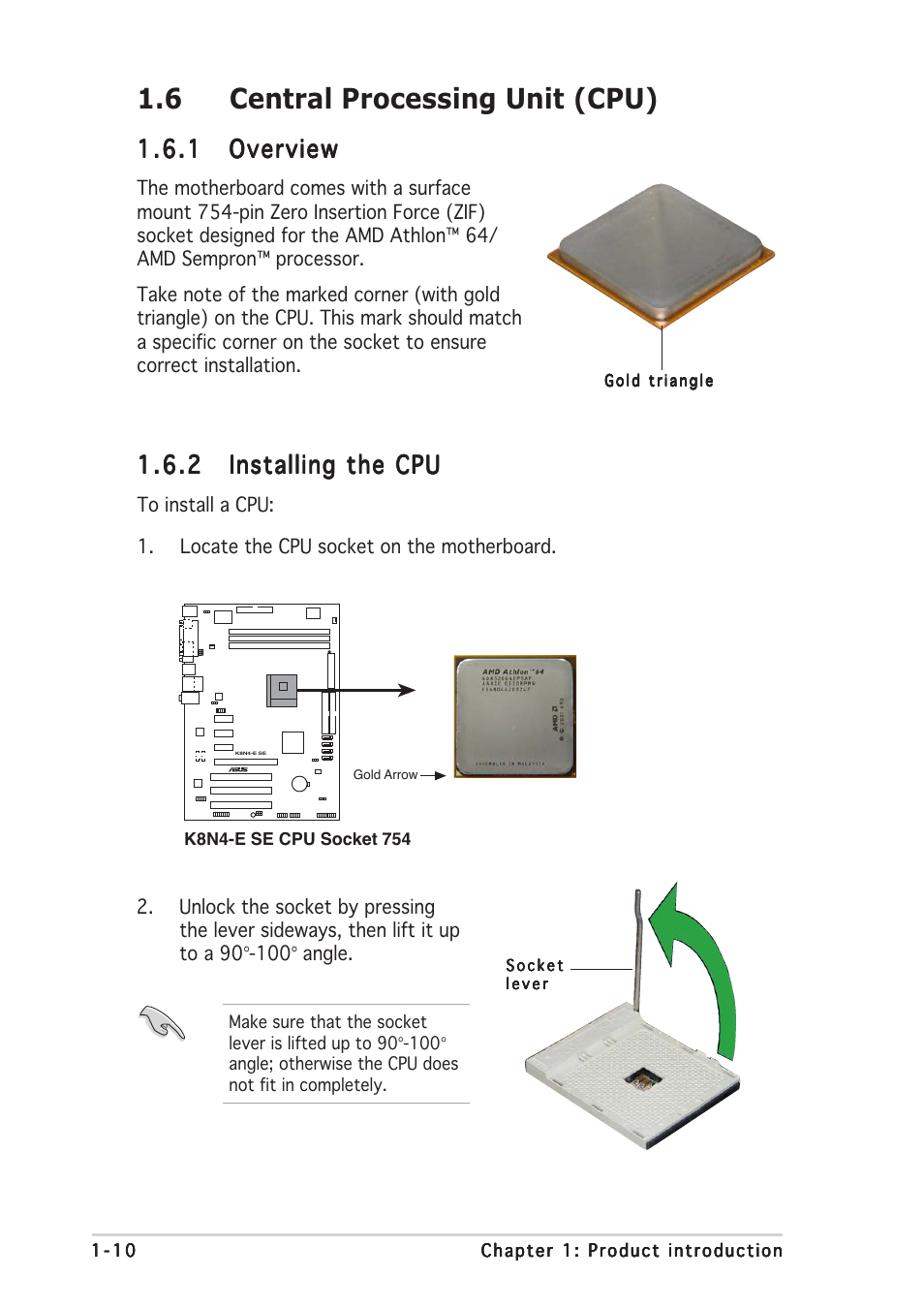 6 central processing unit (cpu), 1 overview overview overview overview overview | Asus K8N4-E SE User Manual | Page 22 / 90