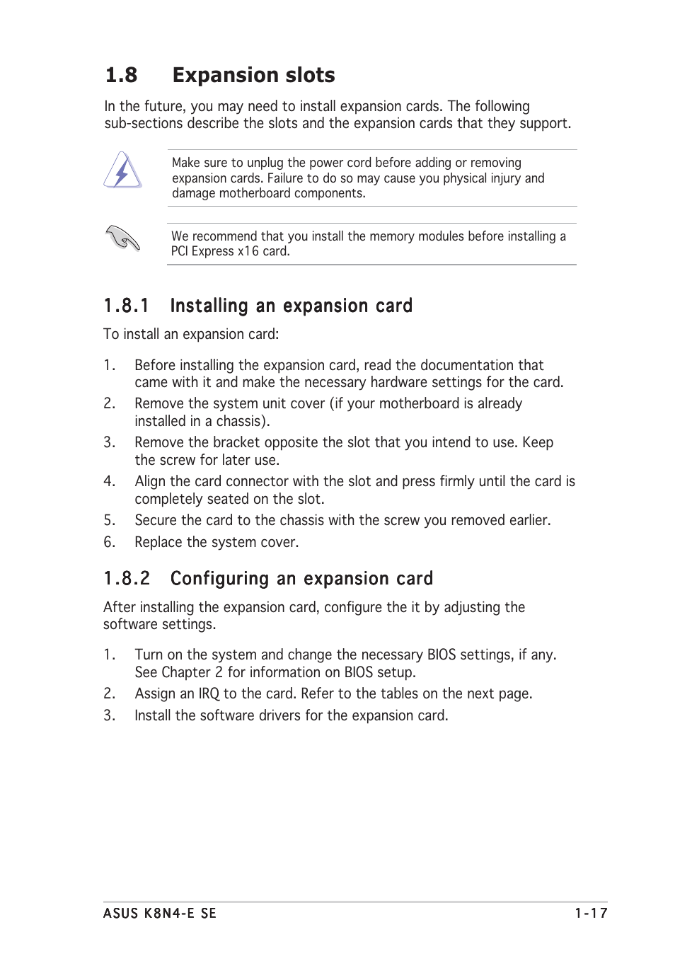 8 expansion slots | Asus K8N4-E SE User Manual | Page 29 / 90