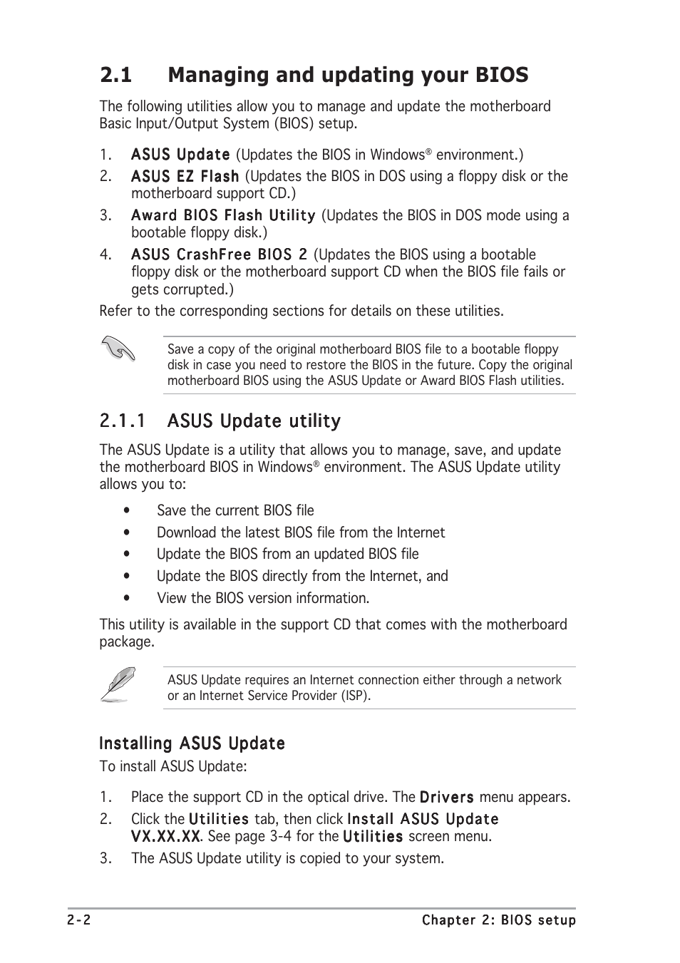 1 managing and updating your bios | Asus K8N4-E SE User Manual | Page 46 / 90