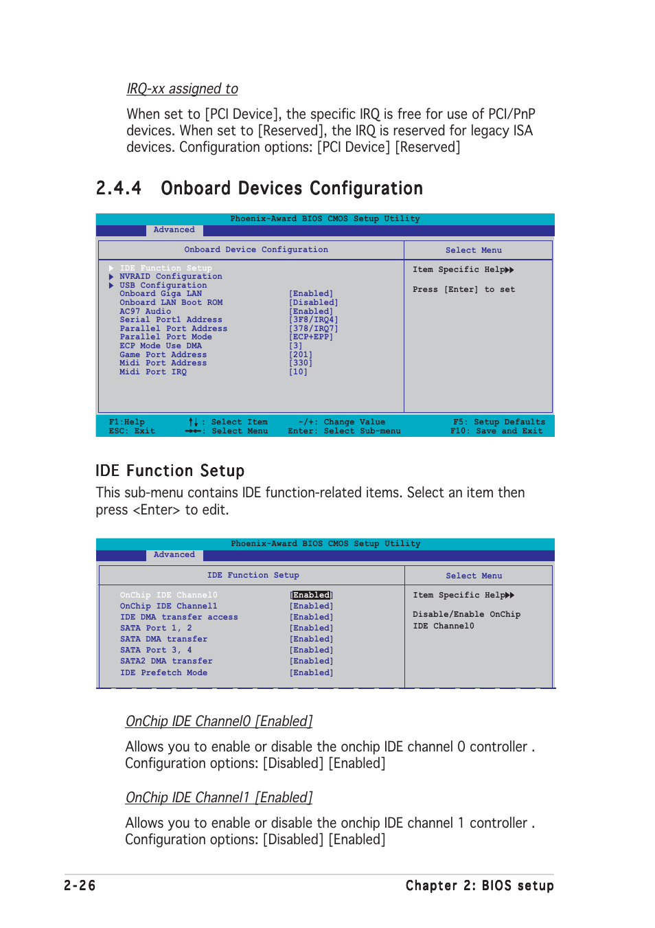 Ide function setup | Asus K8N4-E SE User Manual | Page 70 / 90