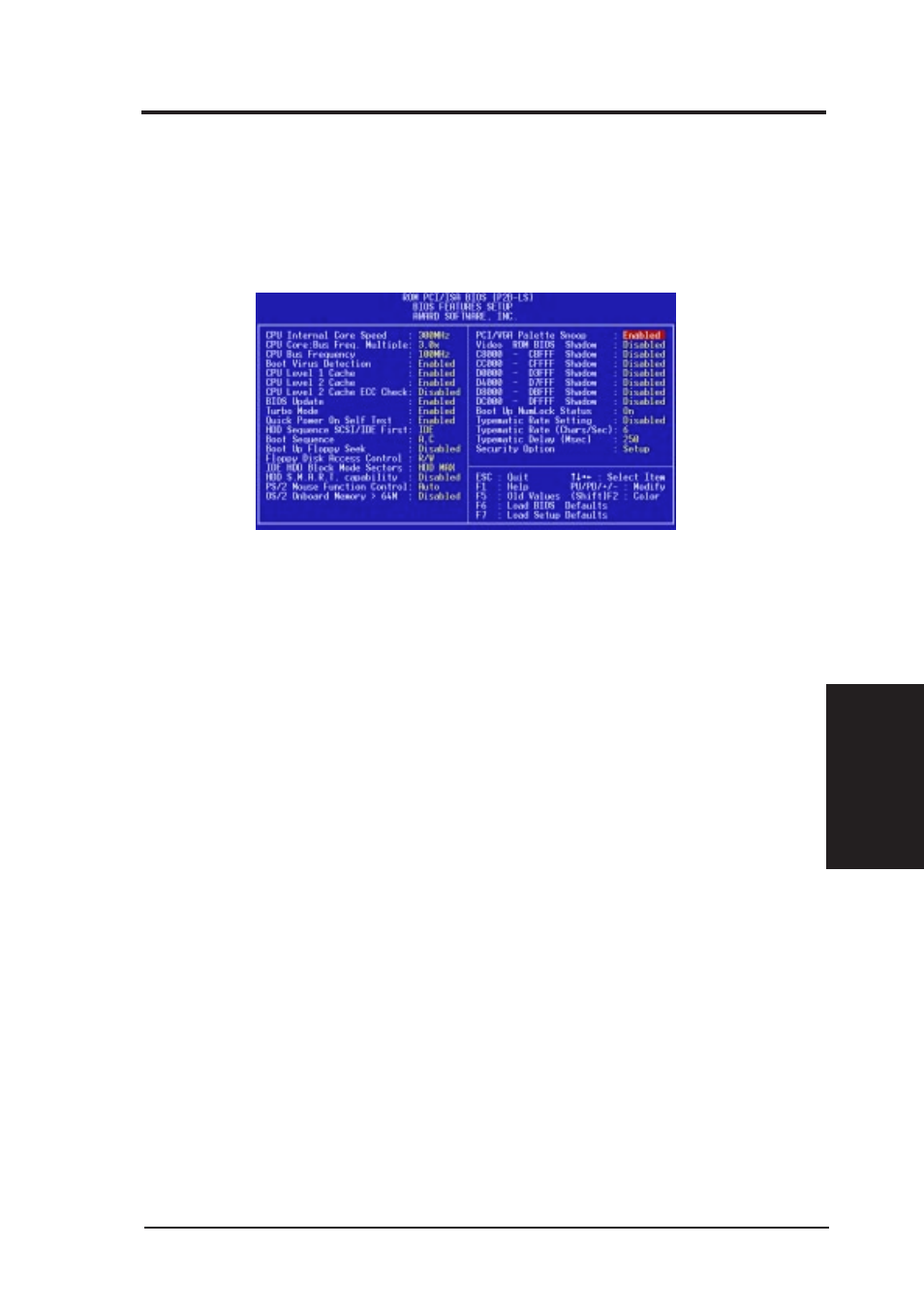 Iv. bios software, Bios features setup | Asus P2B-S User Manual | Page 43 / 88