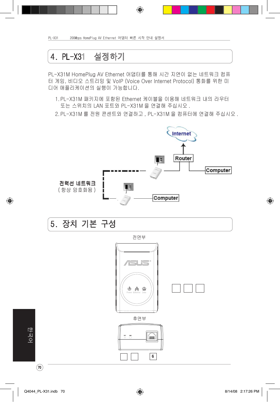 장치 기본 구성, Pl-x3࣭उ | Asus PL-X31M/PL-X32M User Manual | Page 73 / 105