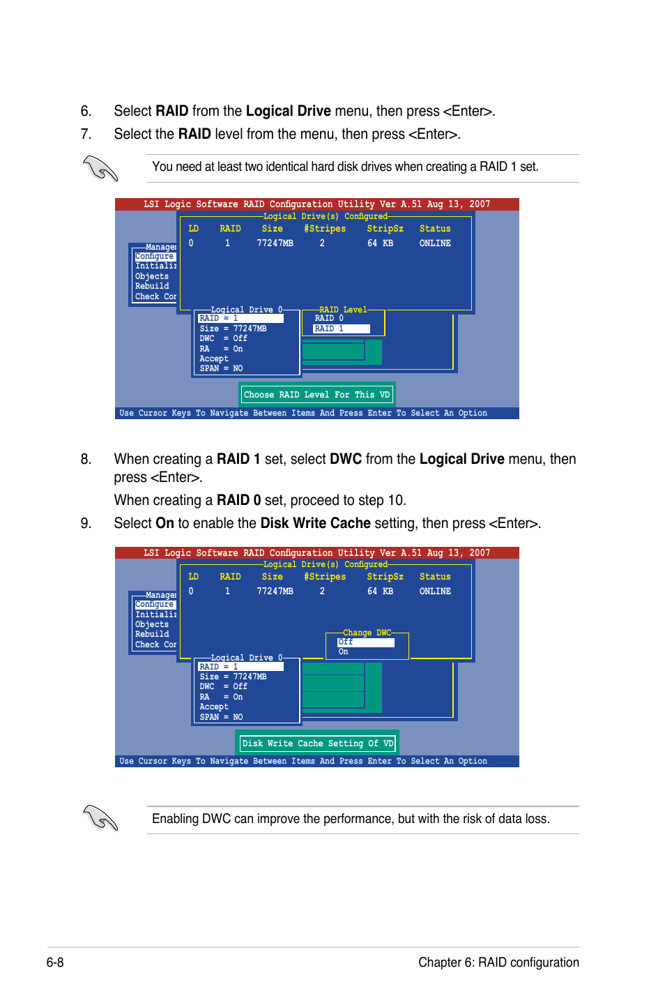 8 chapter 6: raid configuration | Asus TS500-E5/RX8 User Manual | Page 112 / 164