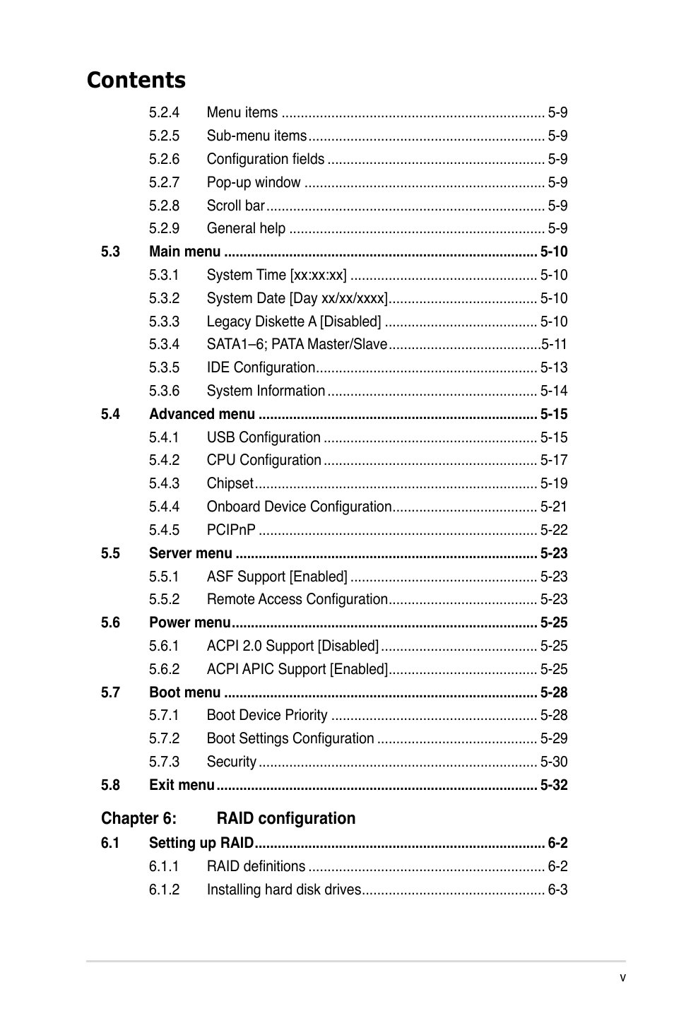 Asus TS500-E5/RX8 User Manual | Page 5 / 164