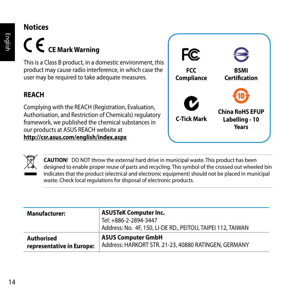Notices | Asus FlexSlim Drive User Manual | Page 14 / 14