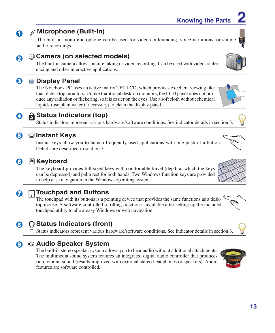 Asus F7SR User Manual | Page 13 / 87