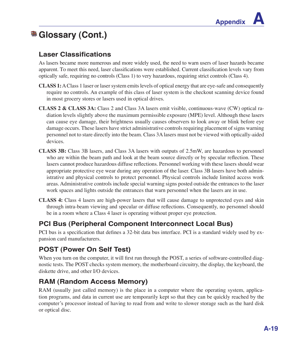 Glossary (cont.) | Asus F7SR User Manual | Page 73 / 87