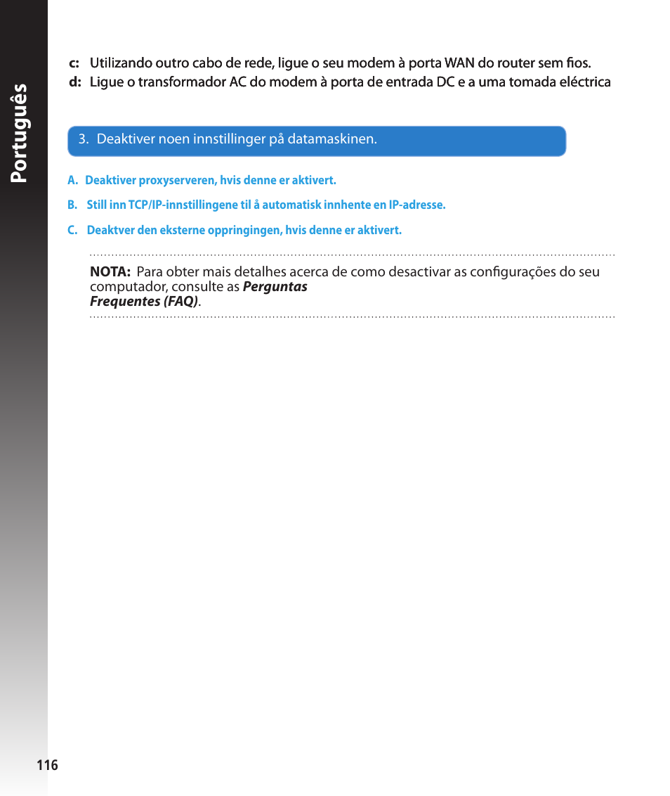 Por tuguês | Asus RT-N56U User Manual | Page 116 / 168