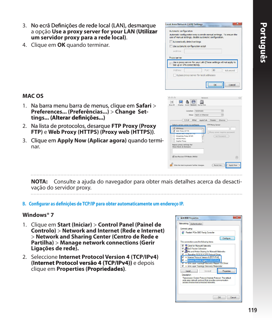 Por tuguês | Asus RT-N56U User Manual | Page 119 / 168
