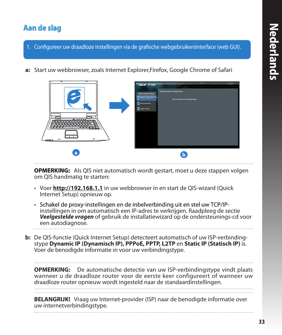 Neder lands, Aan de slag | Asus RT-N56U User Manual | Page 33 / 168