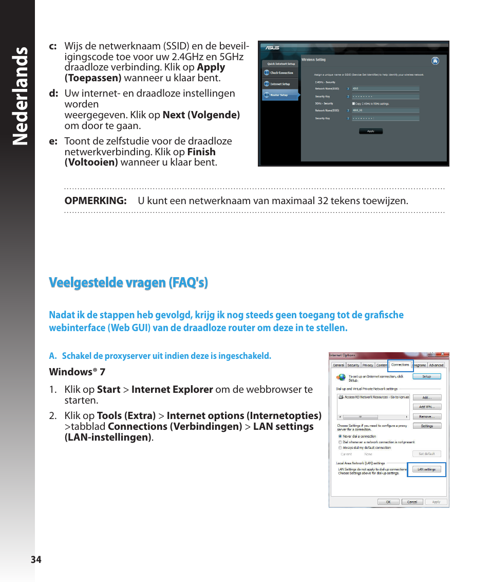 Neder lands, Veelgestelde vragen (faq's) | Asus RT-N56U User Manual | Page 34 / 168