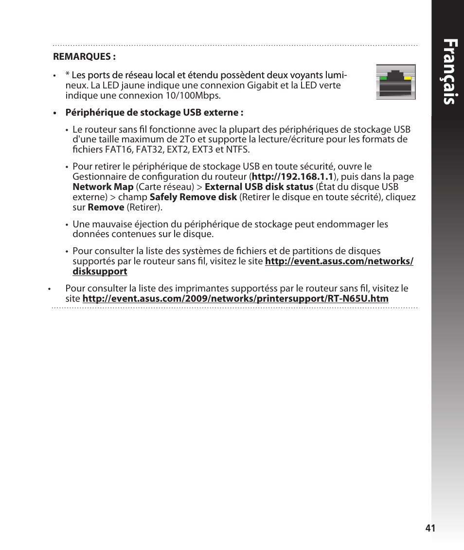 Franç ais | Asus RT-N56U User Manual | Page 41 / 168