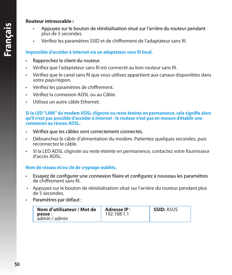 Fr anç ais | Asus RT-N56U User Manual | Page 50 / 168