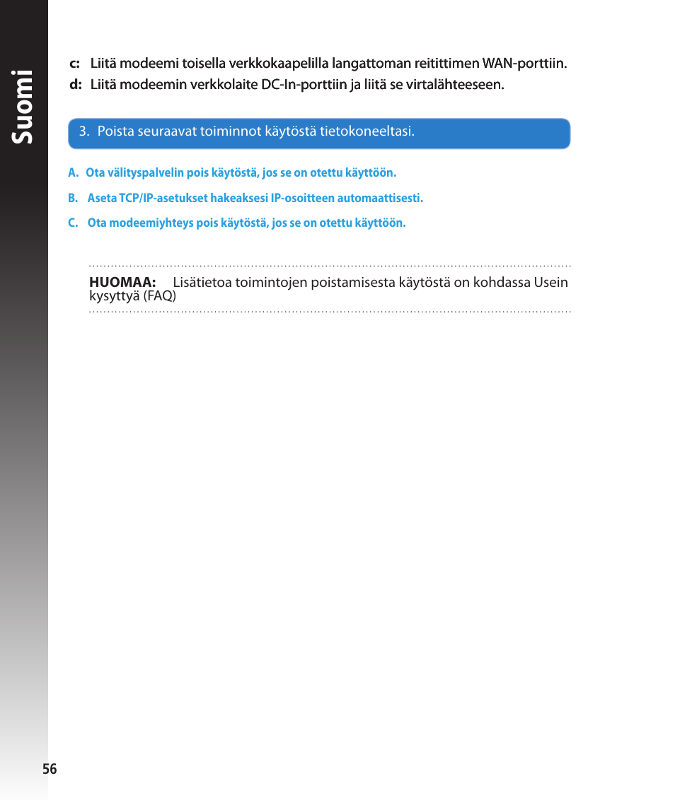 Suomi | Asus RT-N56U User Manual | Page 56 / 168