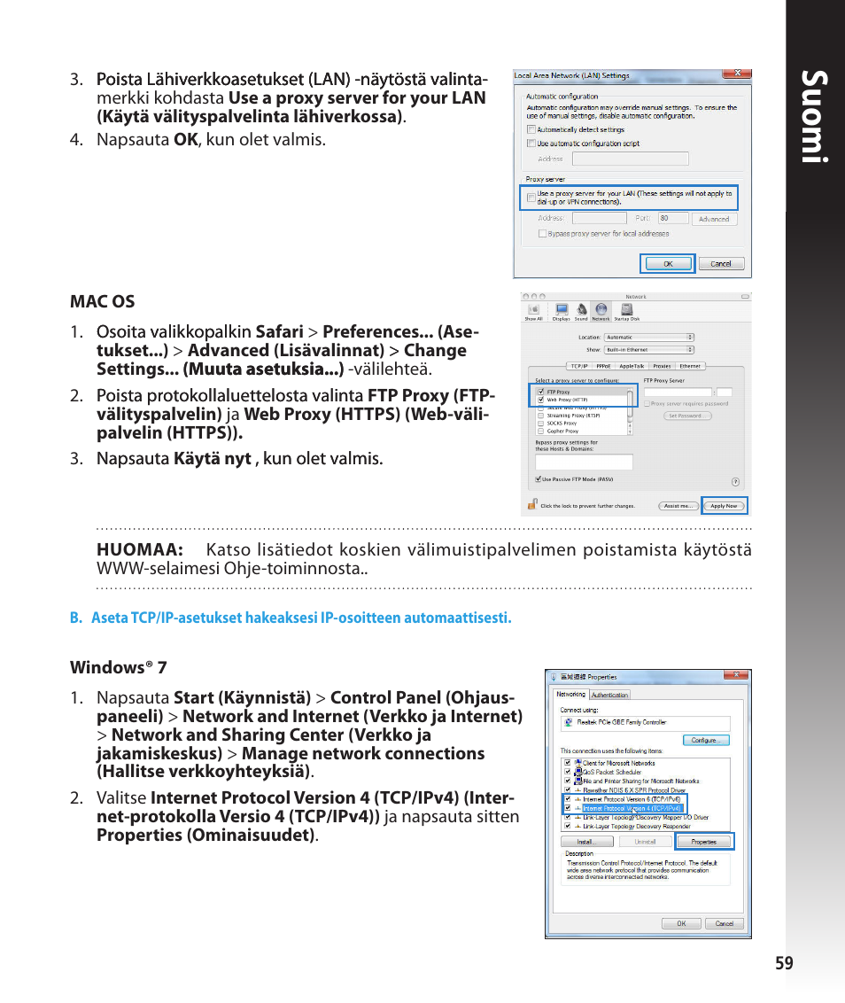 Suomi | Asus RT-N56U User Manual | Page 59 / 168